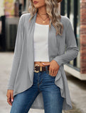 Women's knitted solid color loose cardigan