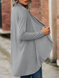 Women's knitted solid color loose cardigan