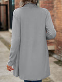 Women's knitted solid color loose cardigan