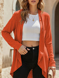 Women's knitted solid color loose cardigan