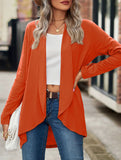 Women's knitted solid color loose cardigan