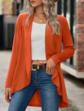 Women's knitted solid color loose cardigan