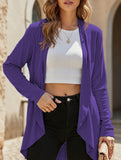 Women's knitted solid color loose cardigan