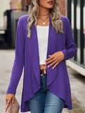 Women's knitted solid color loose cardigan