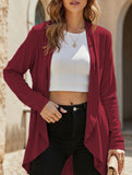 Women's knitted solid color loose cardigan