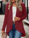 Women's knitted solid color loose cardigan
