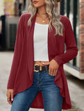 Women's knitted solid color loose cardigan