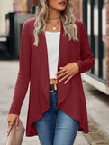 Women's knitted solid color loose cardigan