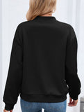 Crew neck zipper loose long sleeve sweatshirt