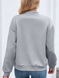 Crew neck zipper loose long sleeve sweatshirt