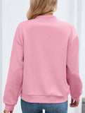 Crew neck zipper loose long sleeve sweatshirt