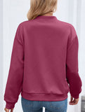Crew neck zipper loose long sleeve sweatshirt