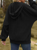 Pocket long-sleeved loose hooded sweatshirt