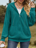 Pocket long-sleeved loose hooded sweatshirt