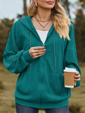Pocket long-sleeved loose hooded sweatshirt