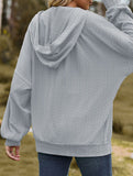 Pocket long-sleeved loose hooded sweatshirt