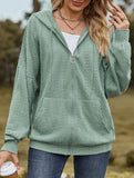 Pocket long-sleeved loose hooded sweatshirt