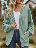 Pocket long-sleeved loose hooded sweatshirt