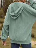 Pocket long-sleeved loose hooded sweatshirt