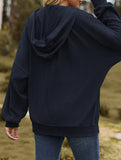 Pocket long-sleeved loose hooded sweatshirt