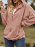 Pocket long-sleeved loose hooded sweatshirt