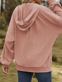 Pocket long-sleeved loose hooded sweatshirt