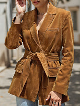 Retro hot sale lace-up small suit jacket