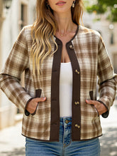 Retro-style high-end plaid cardigan