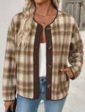Retro-style high-end plaid cardigan