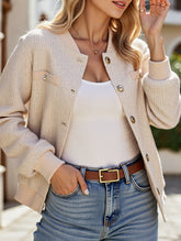 Versatile Cardigan Baseball Collar Women's Jacket