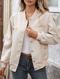 Versatile Cardigan Baseball Collar Women's Jacket