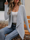 Casual ribbed knit cardigan