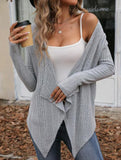 Casual ribbed knit cardigan