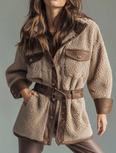 Retro-style thick lamb patchwork coat