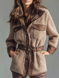 Retro-style thick lamb patchwork coat