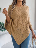 Casual cable knit loose cape sweater cardigan
