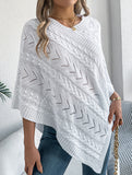 Casual cable knit loose cape sweater cardigan