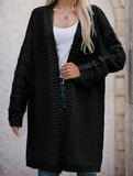 Solid color long knit cardigan