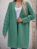 Solid color long knit cardigan