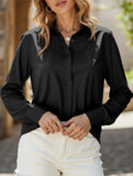 Casual long-sleeved satin shirt