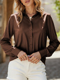 Casual long-sleeved satin shirt