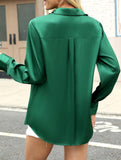 Casual long-sleeved satin shirt