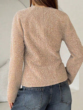Women's V-neck metal button cardigan