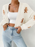 Cookie Man Pattern Knit Sweater