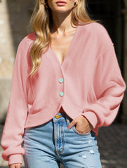 V-neck slim fit new knit cardigan jacket