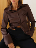 Simple slim-fit shirt cardigan