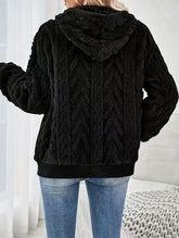 Casual double-sided fleece zip-up cardigan