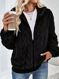 Casual double-sided fleece zip-up cardigan