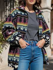 Stylish double-sided fleece zip-up cardigan