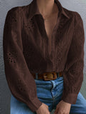 Fashionable openwork long-sleeved cardigan shirt